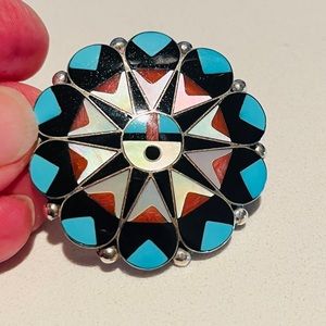 Turquoise necklace pendant or brooch